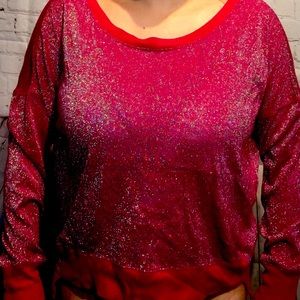 Shimmery long sleeve sweatshirt